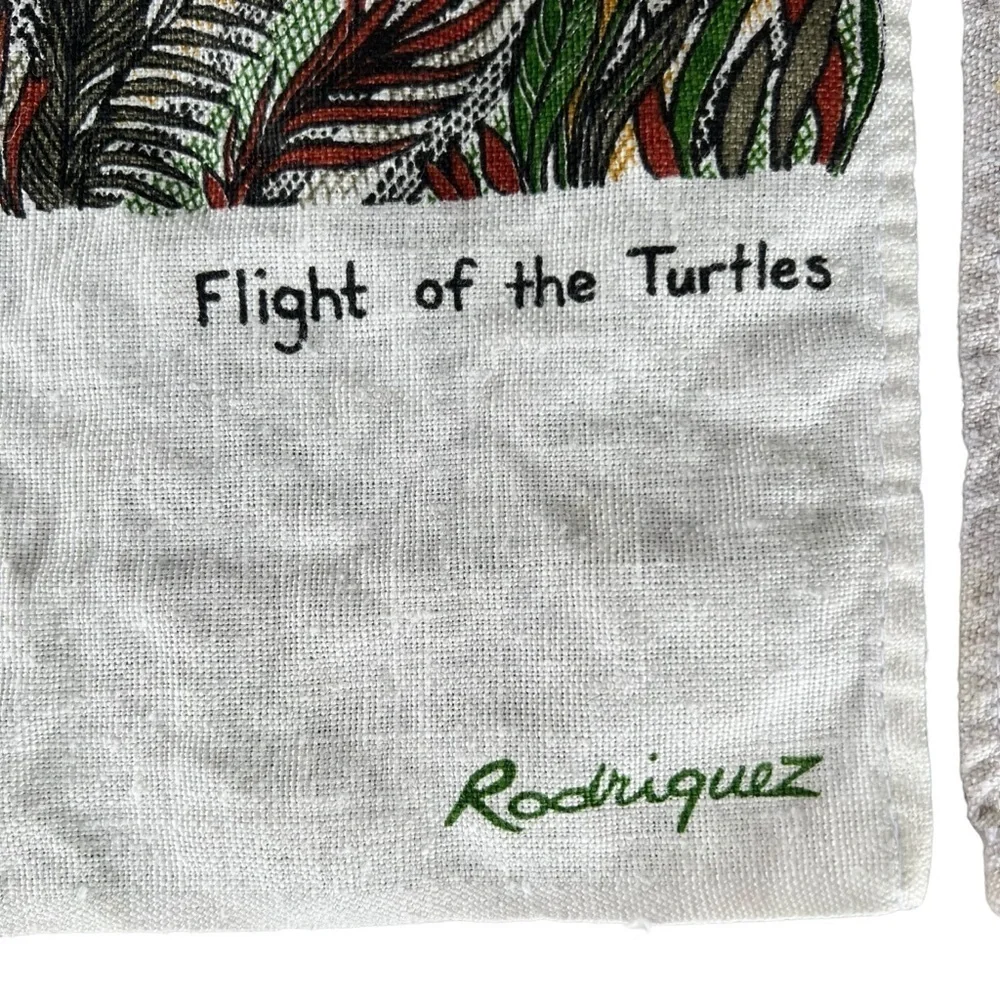 Vintage Australian Linen Souvenir Tea Towel Set Rodriguez Attunga Turtles Koalas